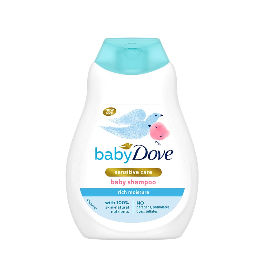 Baby Dove Rich Moisture Baby Shampoo 200 ml, Mild No Tears Shampoo - Hypoallergenic, No Sulphates, No Parabens