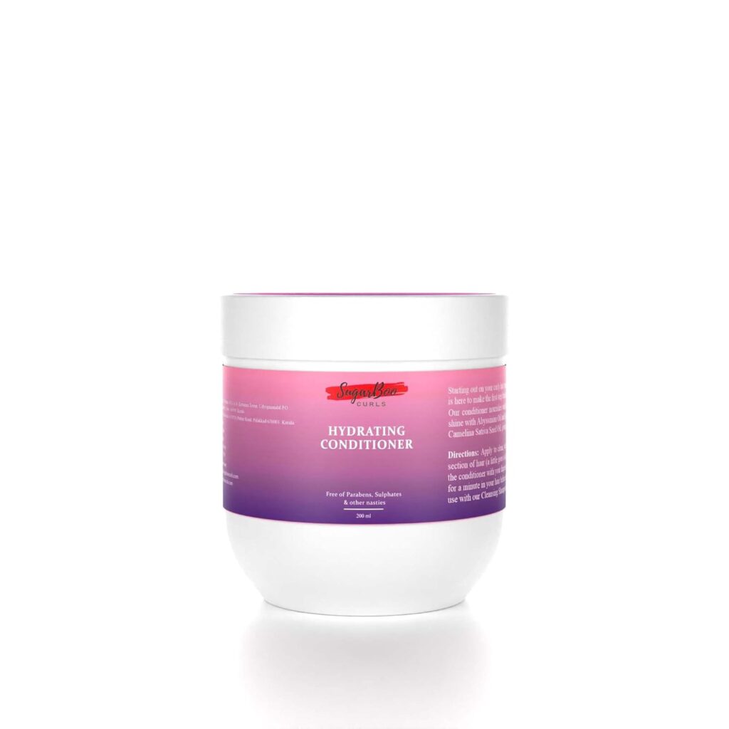 SugarBoo Curls Hydrating Conditioner 200ml | Moisturizing for Dry, Frizzy, Wavy, Curly Hair | Vegan & CG Friendly | No Parabens, Sulphates & Other Nasties