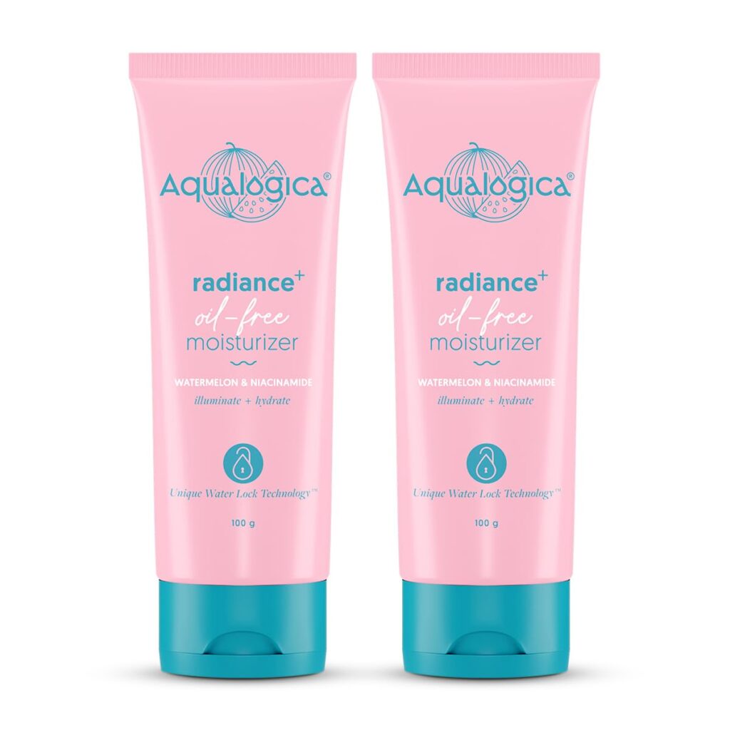 Aqualogica Radiance+ Oil-Free Moisturizer with Watermelon & Niacinamide for Deeply Nourished, Combination Skin, Oil-Free & Radiant Skin of Men & Women -100g