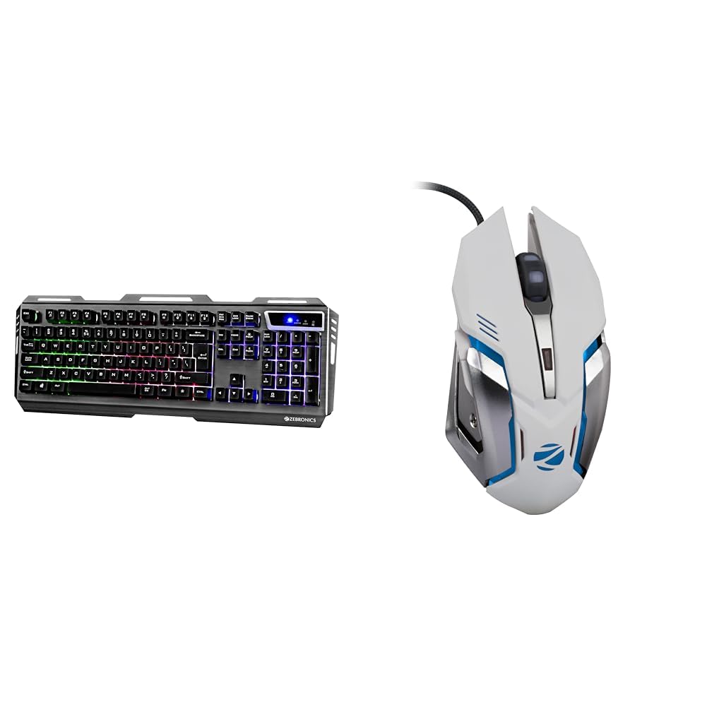 ZEBRONICS Transformer-k USB Gaming Keyboard with Multicolor LED Effect,Durable Al Body,Gold Plated U