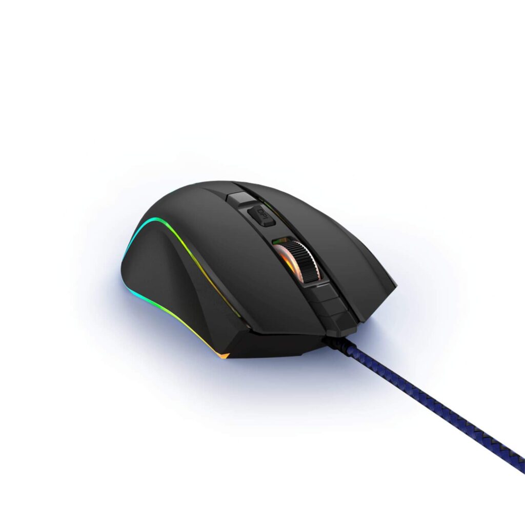 uRage "Reaper 210" USB Wired Gaming Mouse with 6 Fast Response Keys, Integrated 4800 DPI Optical Avago Gaming Sensor, 500 HZ USB Polling Rate, Adjustable RGB Lighting, Polymer-Coated Gliding Feet
