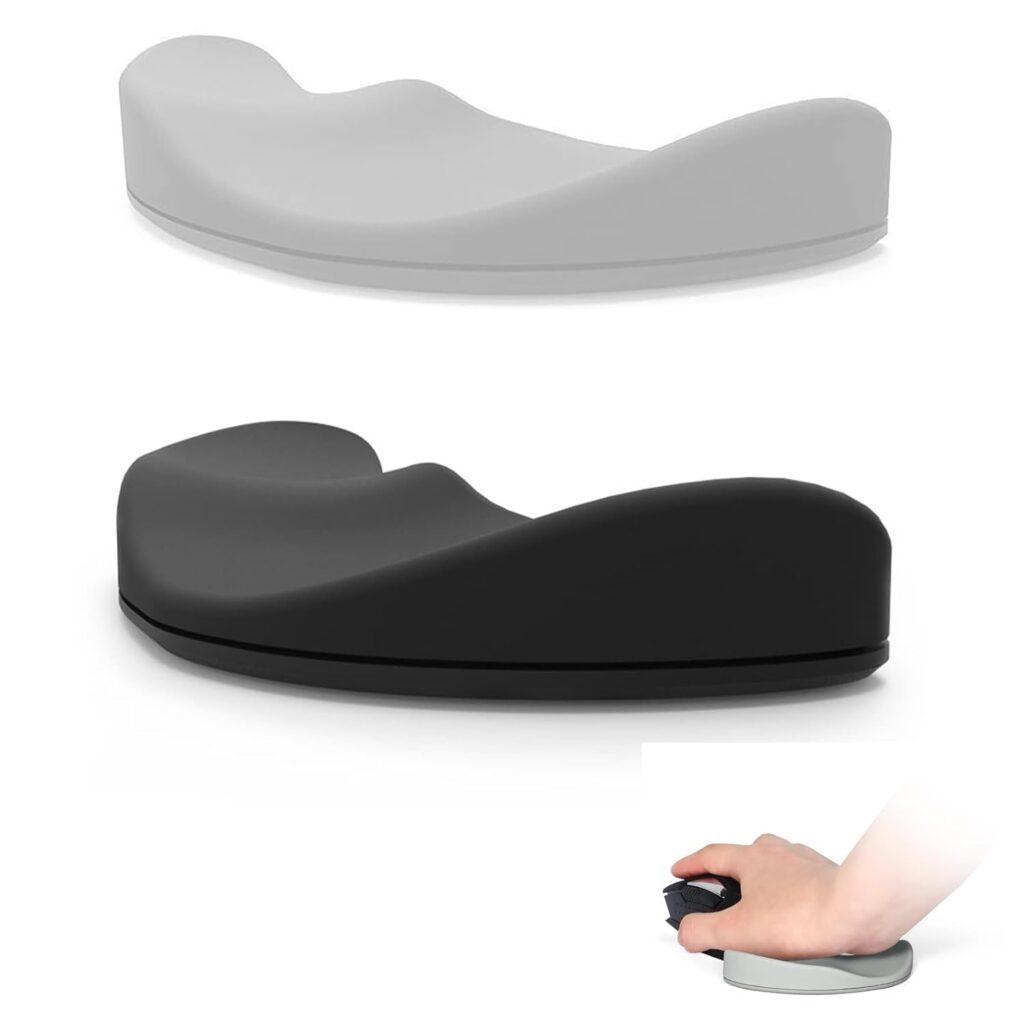 2PCS Wrist Support for Mouse, Mouse Wrist Support, Wrist Rest, Wrist Rest for Keyboard and Mouse, Ergonomic Design for Home Office and Gaming Perfect for Worker and Game Enthusiasts(Black and Gray)