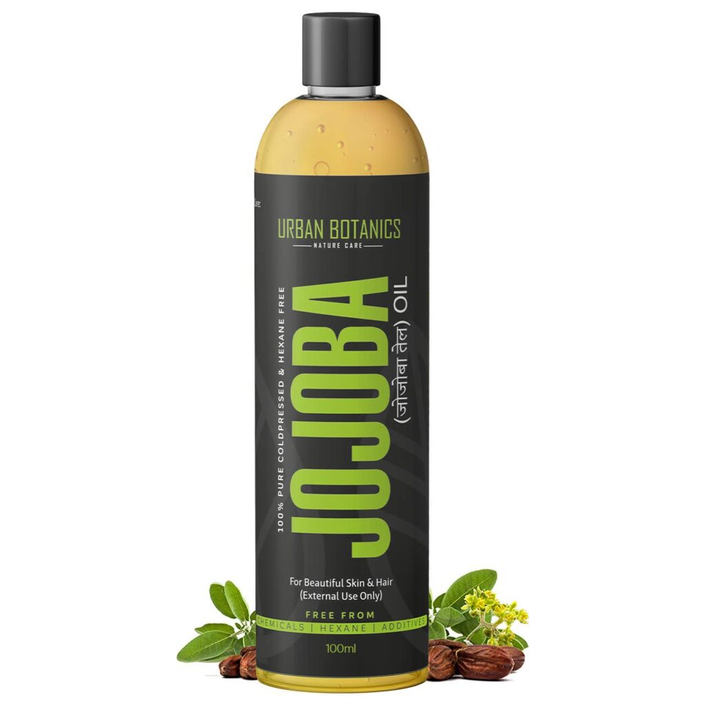 UrbanBotanics® Cold Pressed Jojoba Oil For Hair Growth, Skin & Face | Pure Jojoba Oil for Face & Body Massage | Virgin & Unrefined For Men & Women, 100ml