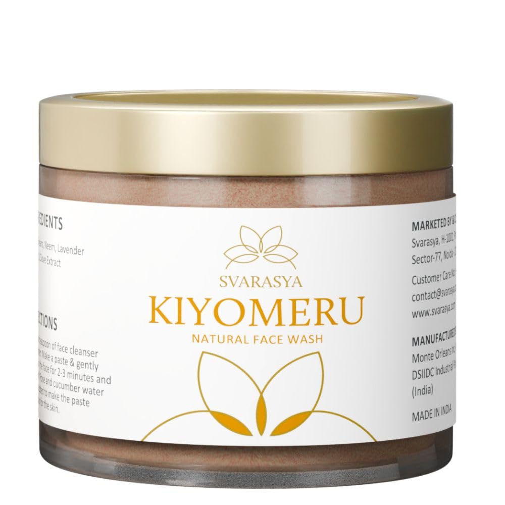 Svarasya Kiyomeru Powder Face Wash | 100 gms Ancient Natural Face Wash for Sensitive Skin | Chemical Free | Suitable for Oily and Dry Skin | For Men and Women