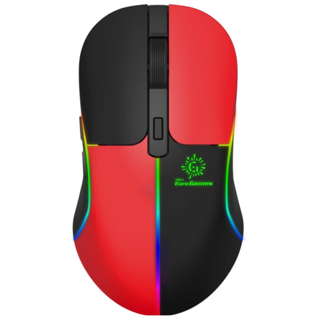 RPM Euro Games Wireless Gaming Mouse Bluetooth & 2.4 G Connect | RGB Backlit | 6 Buttons | Rechargeable 500 mAh Battery
