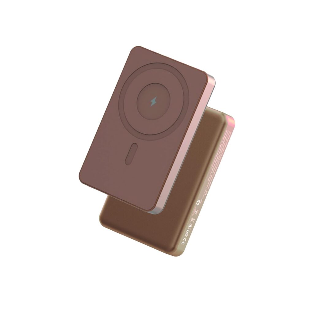 Muvtech Slim Pro 10000mAh Mini Wireless Magnetic Hold Powerbank Fast Charging Power Bank, Pocket Size Flight Friendly Aluminium Metallic 20W Wired Output for Smartphone & Qi Enabled Devices