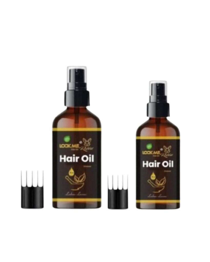 LOOK ME RABBIT Herbal Hair Oil combo (100ml + 60 ml) | with Rosemary,Onion, Jojoba Extracts | Unisex | with comb applicator | Promotes hair growth and shine to hair