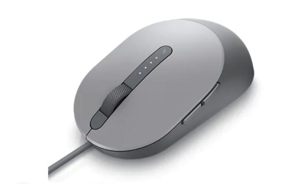 Dell MS3220 Wired Laser Mouse, up to 3200DPI, Lightweight, Ambidextrous with 2 Programmable Buttons - Titan Grey