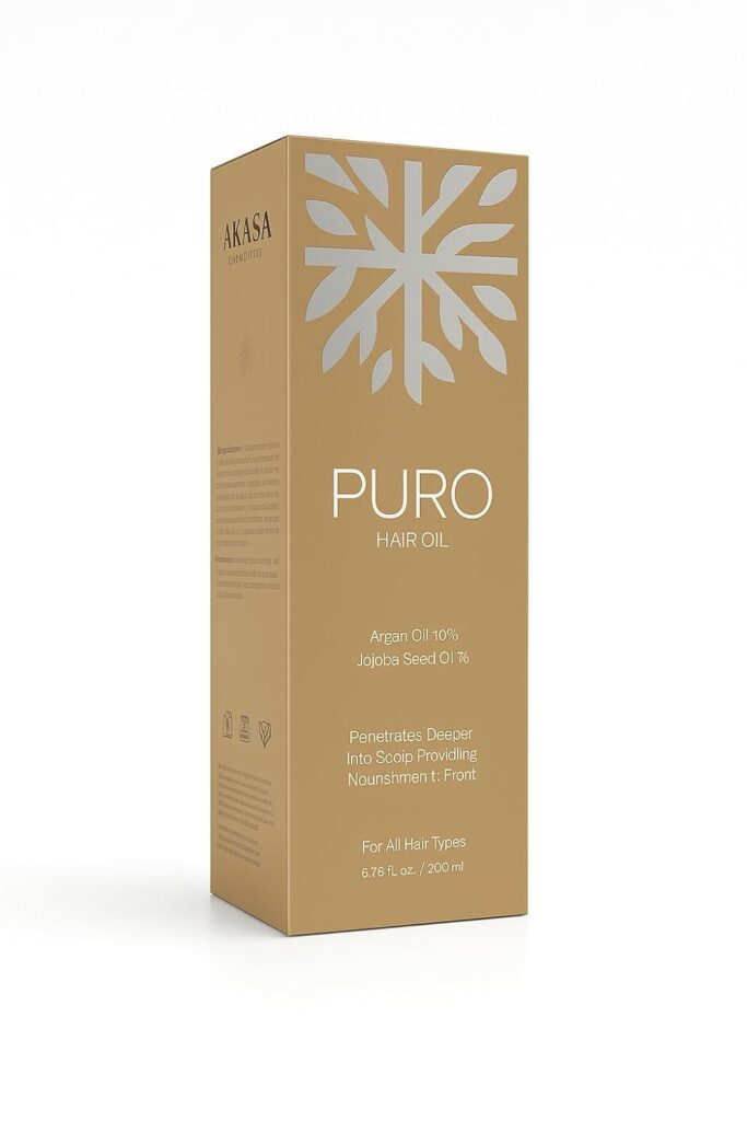 Puro Hair Oil with 10% Argan Oil and 1% Jojoba Oil, Deep Scalp Nourishment, 200 ml