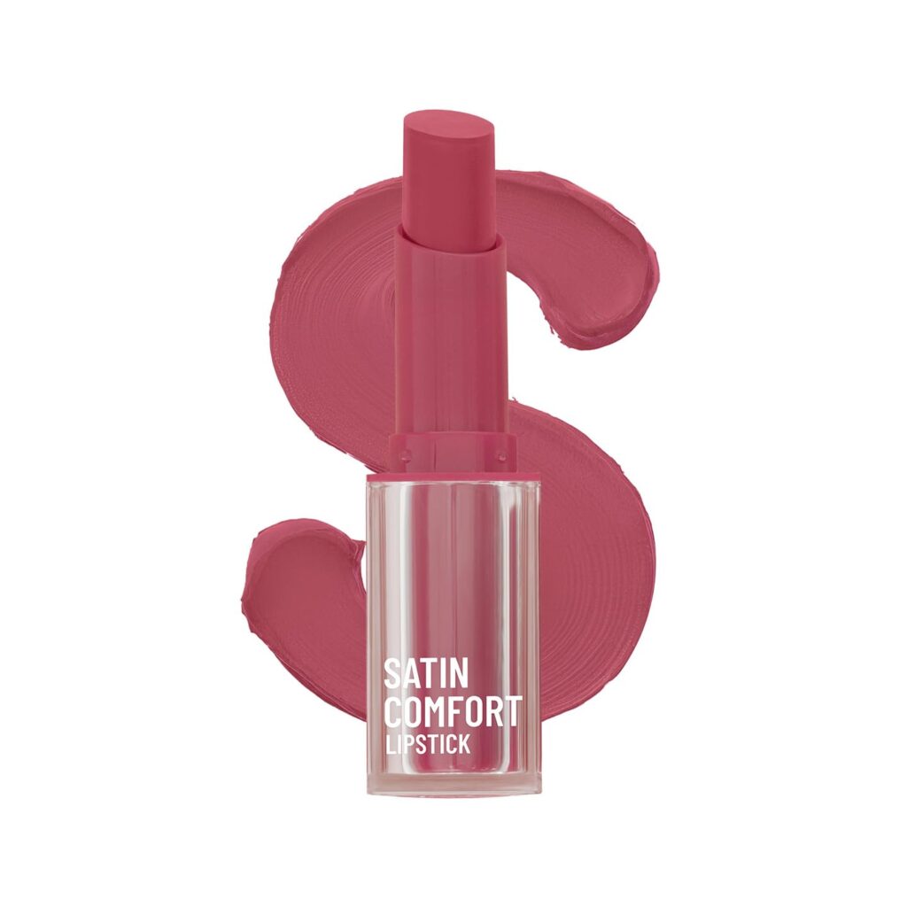 Swiss Beauty Satin Comfort Lipstick | Ultra-Hydrating | Highly Pigmented | Smooth Glide | Satin Matte Finish | One-Swipe Application | Shade- 8 Salmon Pink, 3gm