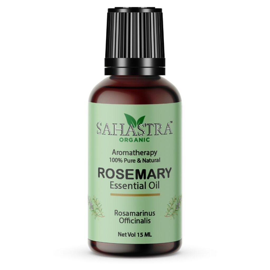 SAHASTRA Rosemary Essential Oil for Hair Growth,- 15ml | Hair applicator free | Rosemary Oil For Skin, Shiny Soft Hair | Hair Fall Control & Hair Growth Oil For Women & Men