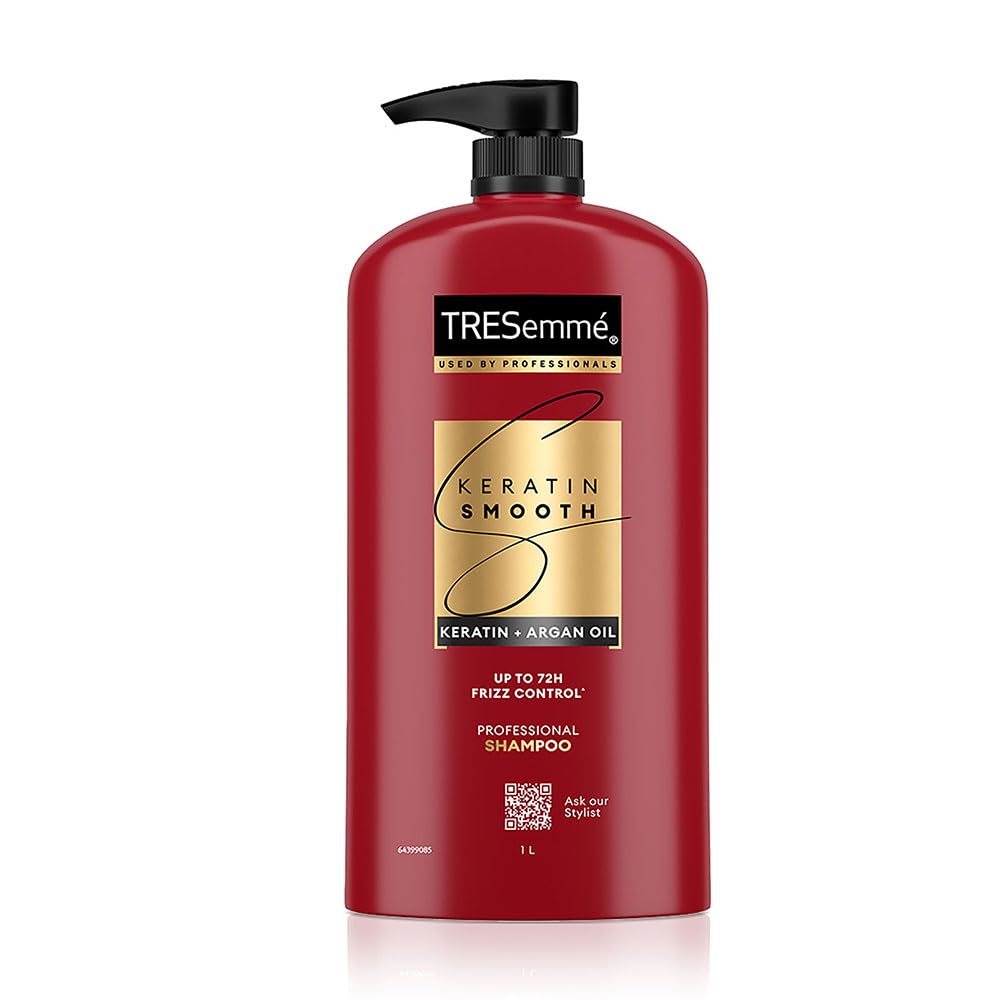 TRESemmé Keratin Smooth Shampoo 1000ml With Keratin Protein and Argan Oil | Salon-Like Smooth Hair | Up To 72H Frizz Control