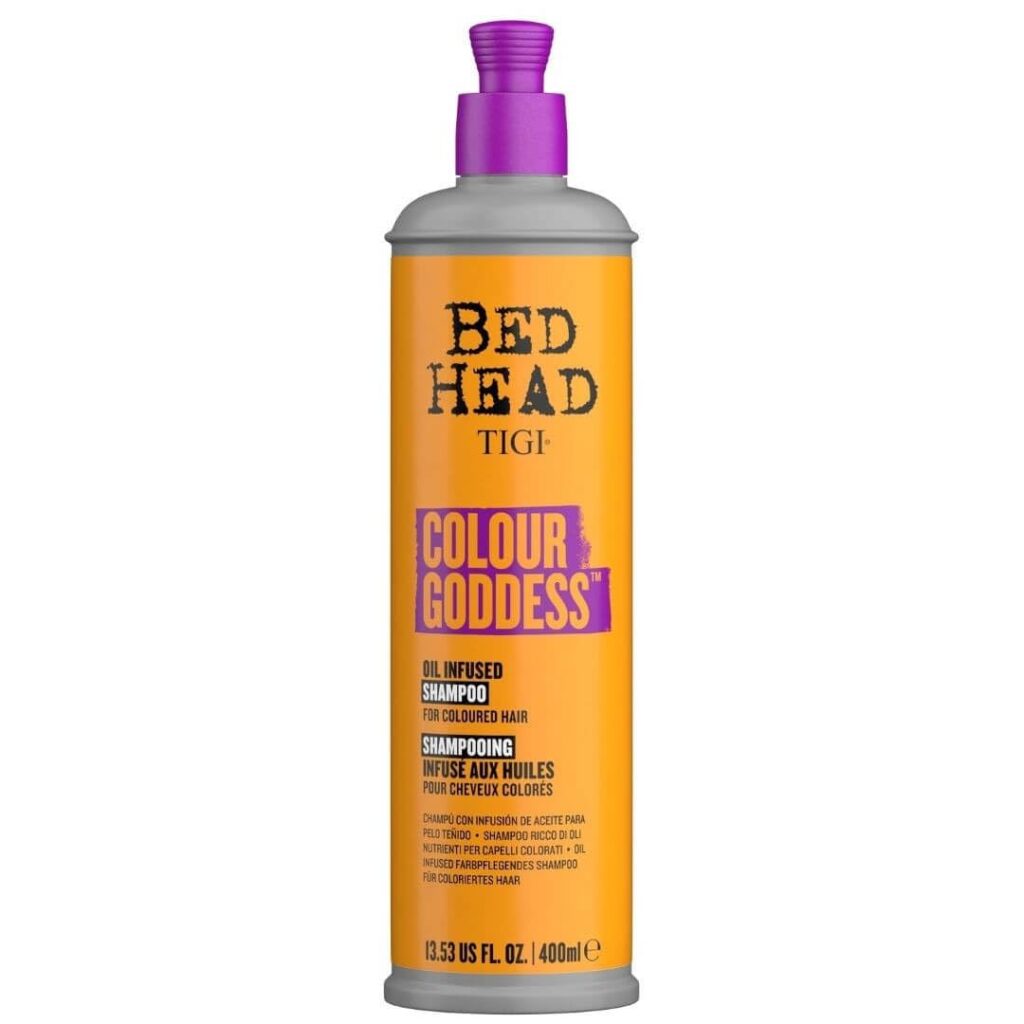 TIGI Bed Head Colour Goddess Oil Infused Shampoo For Coloured Hair,Colour Protection Shampoo Infused With Coconut And Almond Oil For Soft And Nourished Hair,Repairs Damaged Hair,400Ml,1 Count