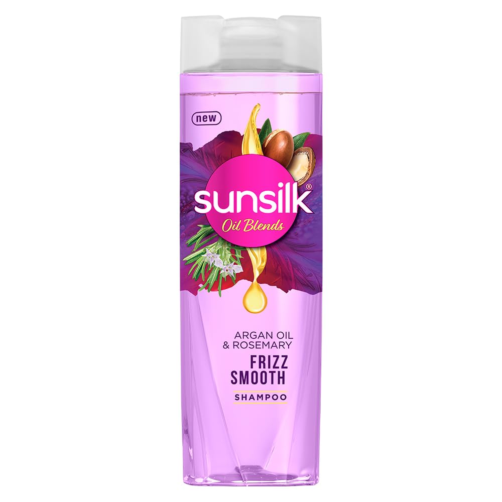Sunsilk Argan Oil & Rosemary Frizz Smooth Oil Blends Shampoo | for Frizzy Hair | with No Added Parabens | 195 ML