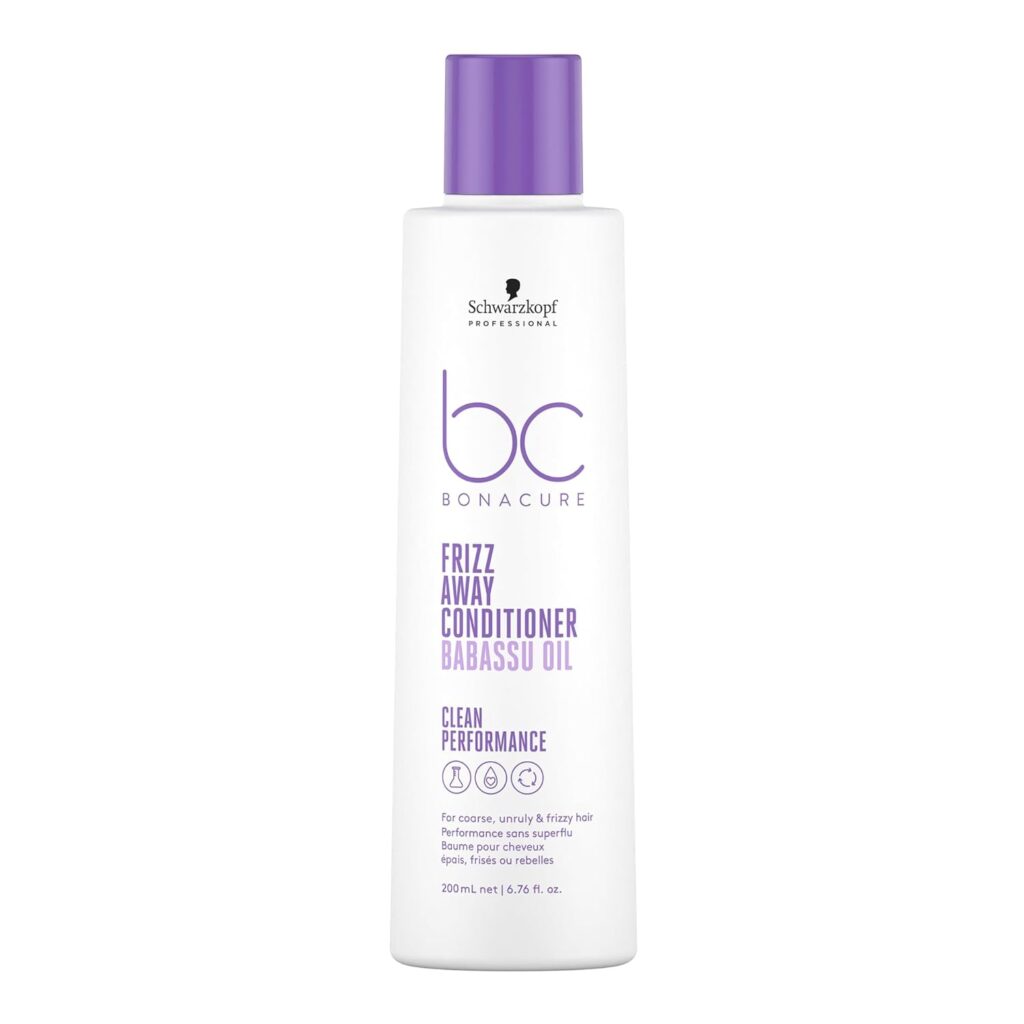 Schwarzkopf Professional Bonacure Frizz Away Conditioner for Men & Women | Anti-Frizz & Smoothing Formula with Babassu Oil | Deep Nourishment for Silky, Manageable Hair (200 ML)