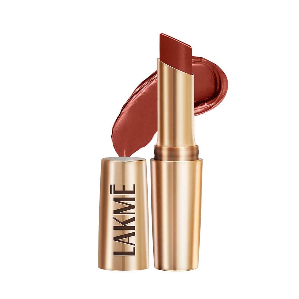 Lakme Powerplay Priming Matte Lipstick, Smooth Matte Finish, Lightweight Lipstick, Smudgeproof, Lasts 16hrs, Hydrates Lips, Red Rust, 3.6g.