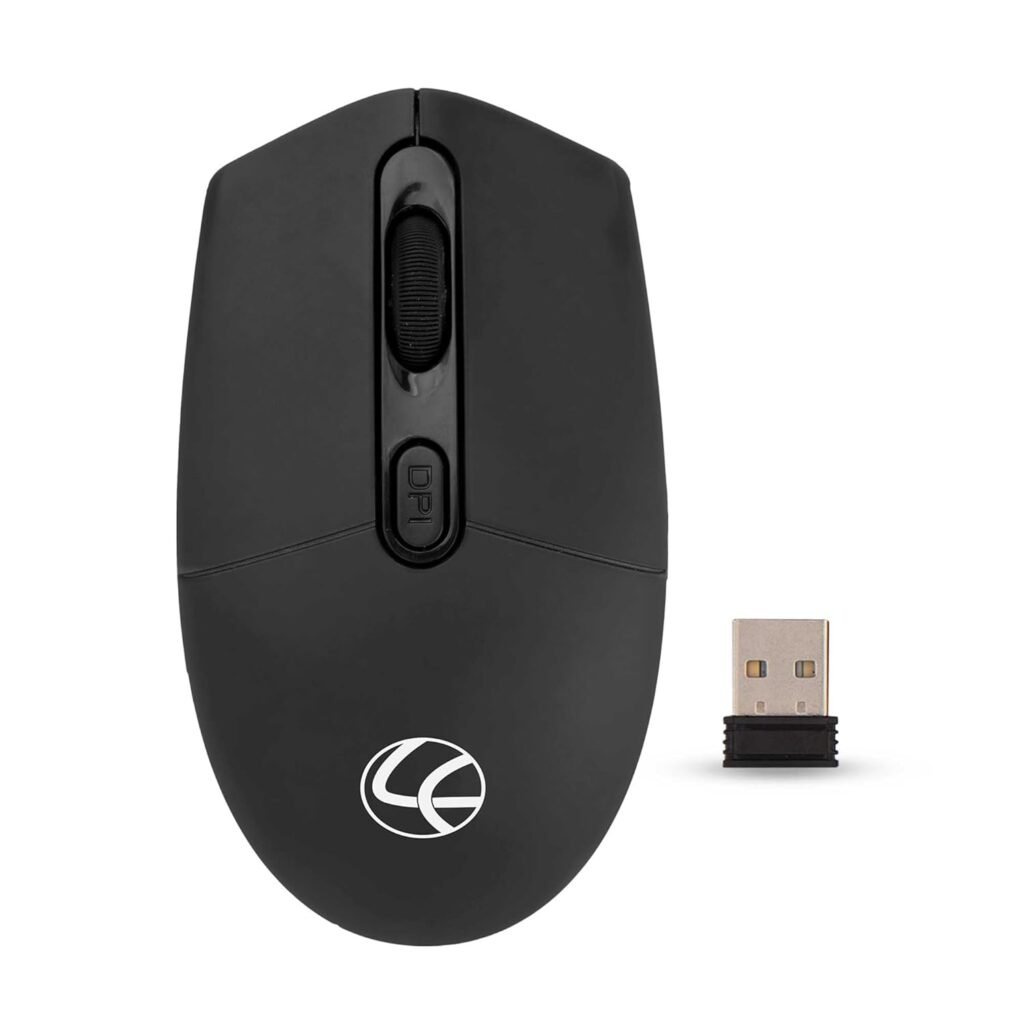 Lapcare Jolly LMW-111 Wireless Rechargeable Mouse with 4 Durable Keys and DPI Upto 1600 (Black) (LKWELB6927)- Ergonomic Shape, 3 Year Manufacturer Warranty