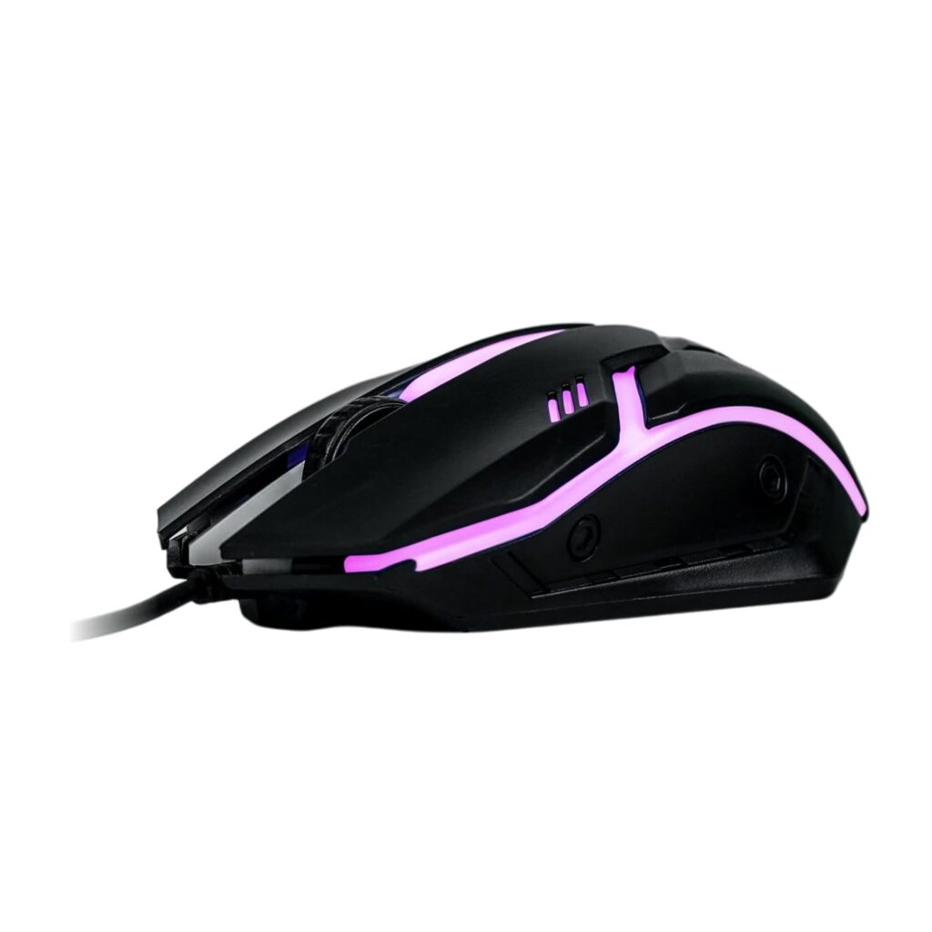 ByteGear Transformer-M Gaming Mouse, Wired USB with RGB LED Lights, 6 Buttons, Ergonomic Design, DPI Switch up to 3600 DPI Colorful Backlight for Gaming and Office Work (Black)