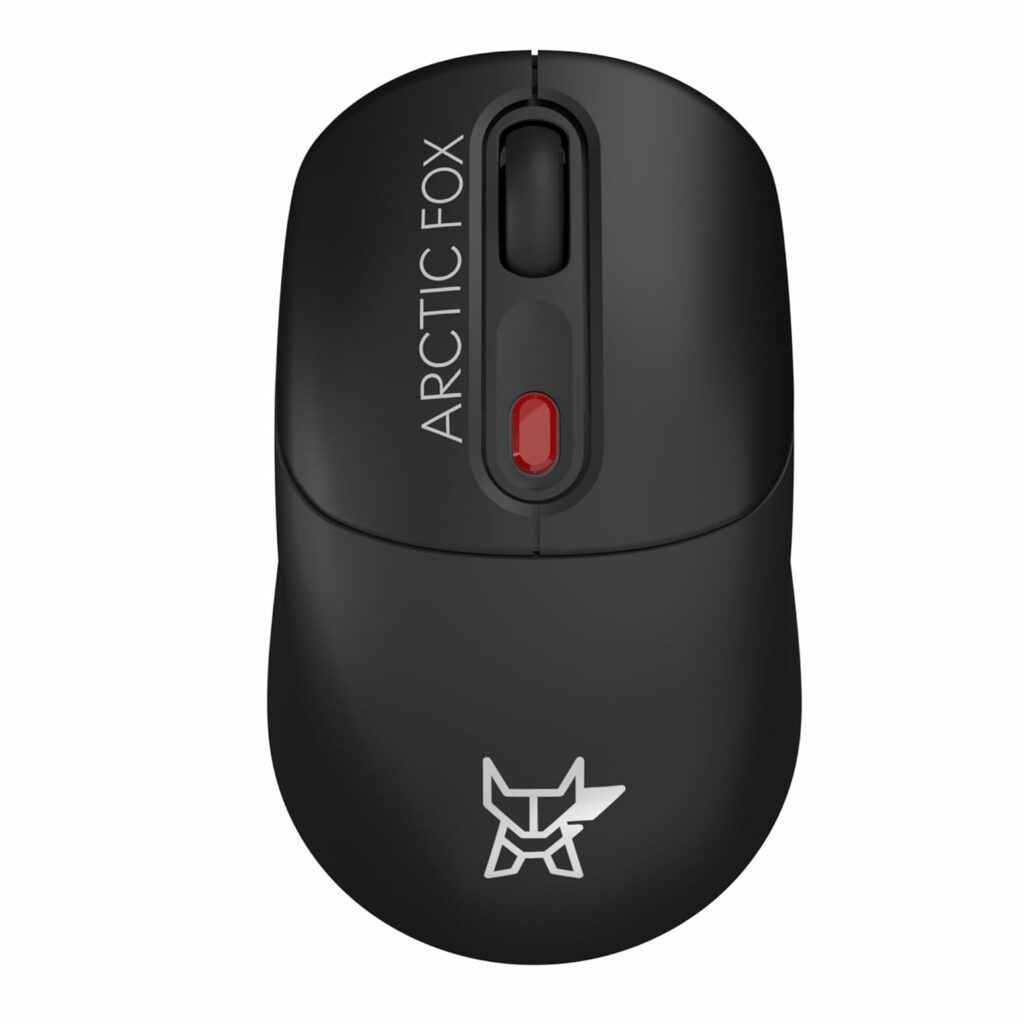 Arctic Fox ProMaxe Wireless Mouse | 2400 DPI |2.4 GHz with USB Nano Receiver | High Precision Optical Tracking| for PC/Mac/Laptop - Black Jet