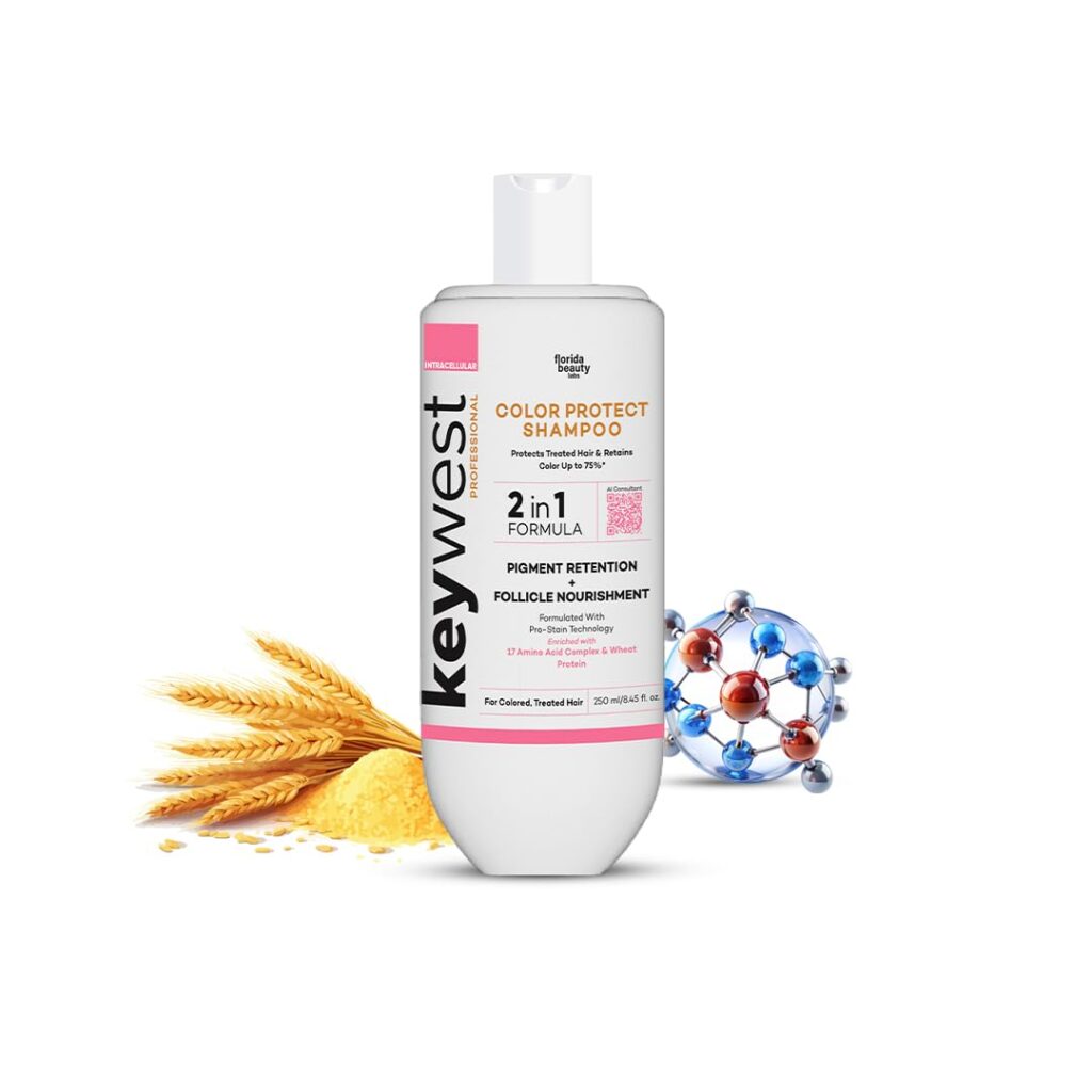 Keywest Professional Color Protect Shampoo 250ml for Colored Treated Hair Women Men | Seals Color Inside Hair | Makes Color Last Longer | Protects Treated Hair