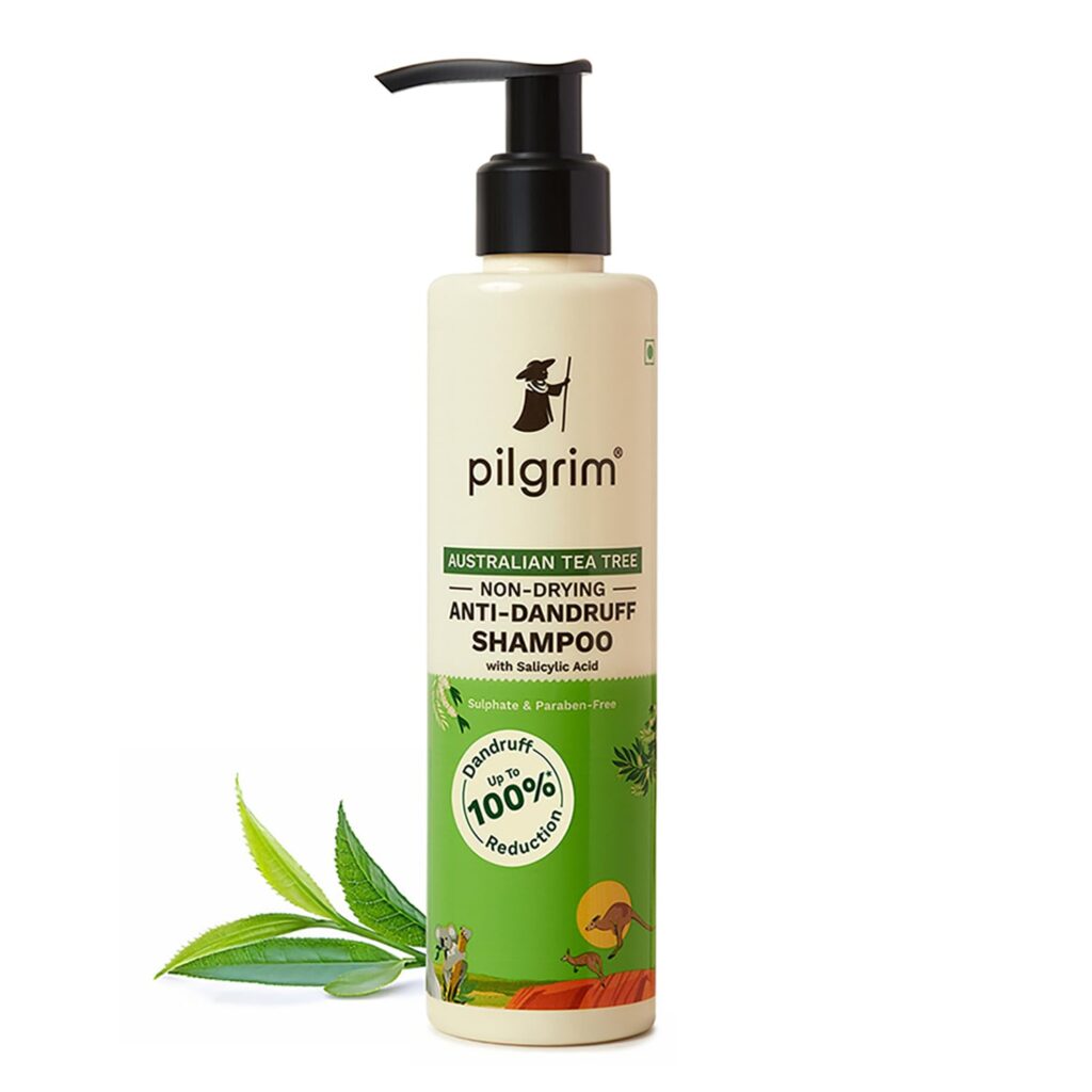 Pilgrim Australian Tea Tree Non-Drying Anti-Dandruff Shampoo 200 ml | Removes Dandruff from Source | Helps with Itching, Irritation | Strong & Smooth Hair | For Men & Women |