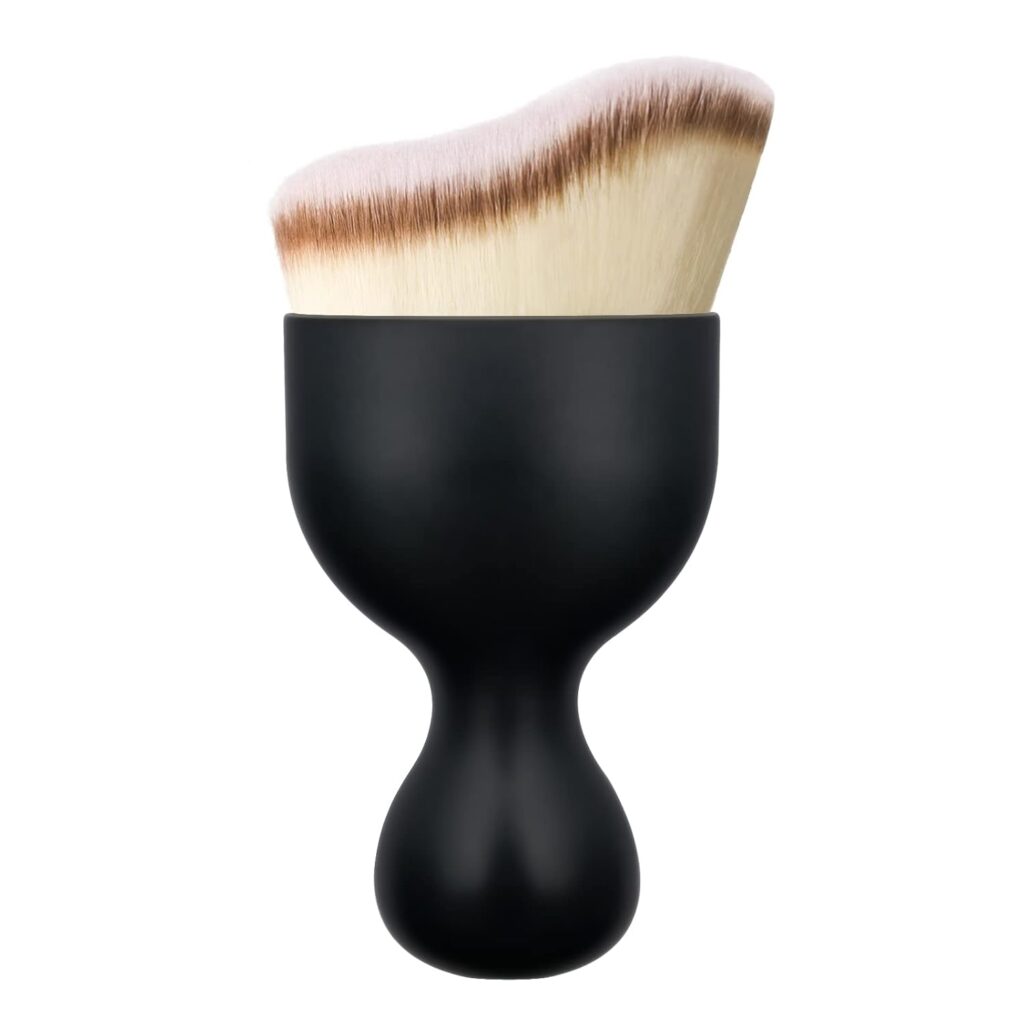 Falliny Foundation Makeup Brush, Flat Kabuki Travel Foundation Brush for Blending Liquid, Cream or Flawless Powder Cosmetics, Portable Face & Body Makeup Brush