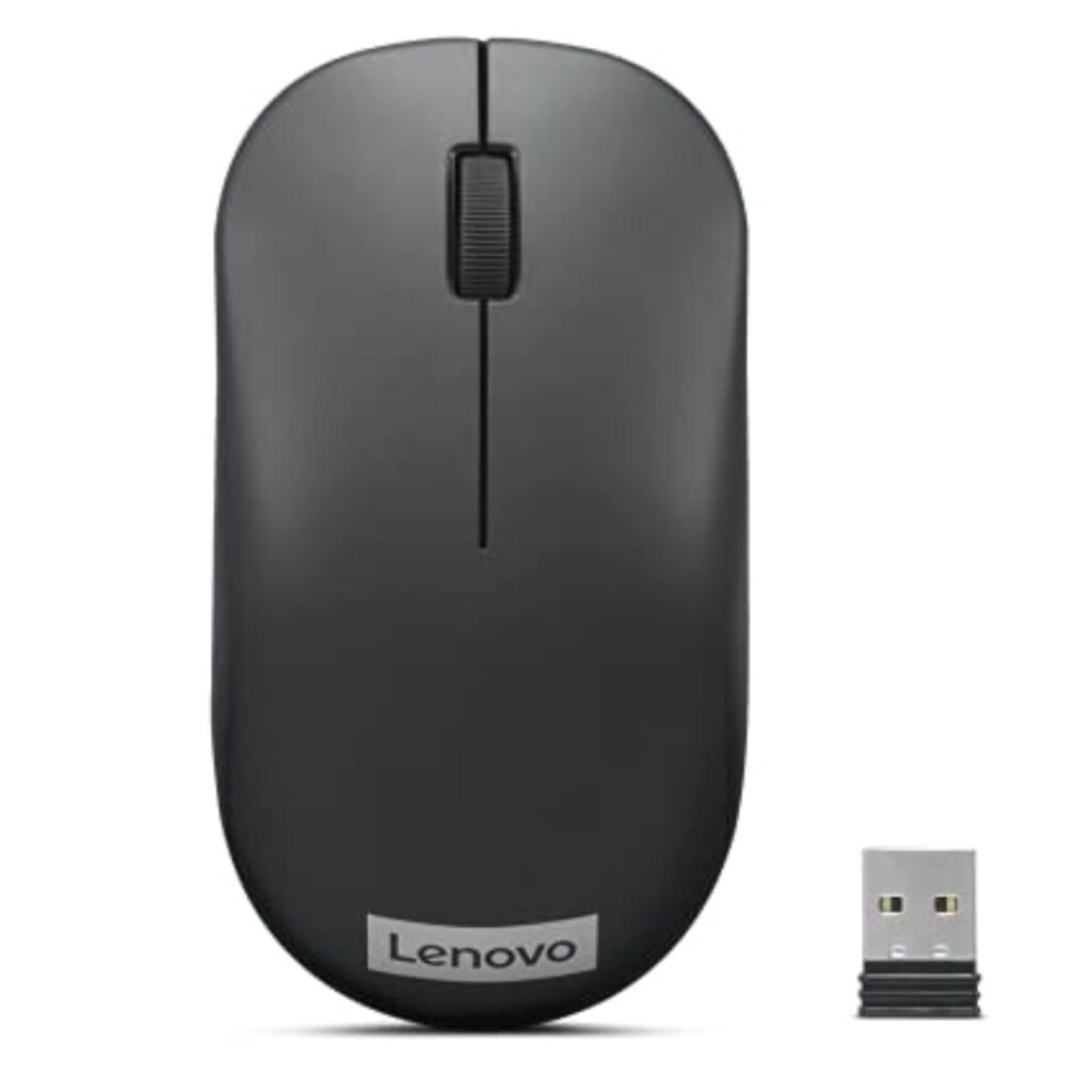 Lenovo 130 Wireless Compact Mouse, 1K DPI Optical sensor, 2.4GHz Wireless NanoUSB, 10m range, 3button(left,right,scroll) upto 3M left/right clicks, 10 month battery, Ambidextrous, Ergonomic GY51C12380