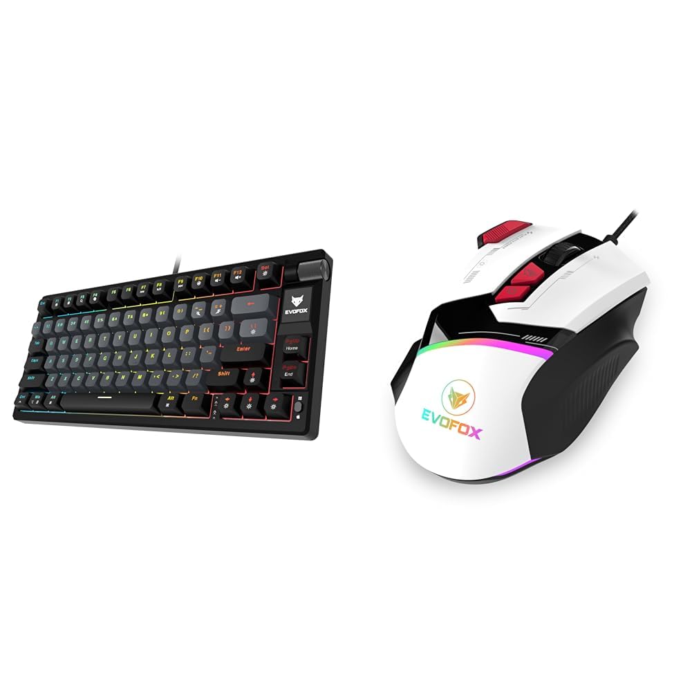 EvoFox Ronin TKL Wired Mechanical Gaming Keyboard -Black Ultra Value Series Blaze Programmable Gaming Mouse