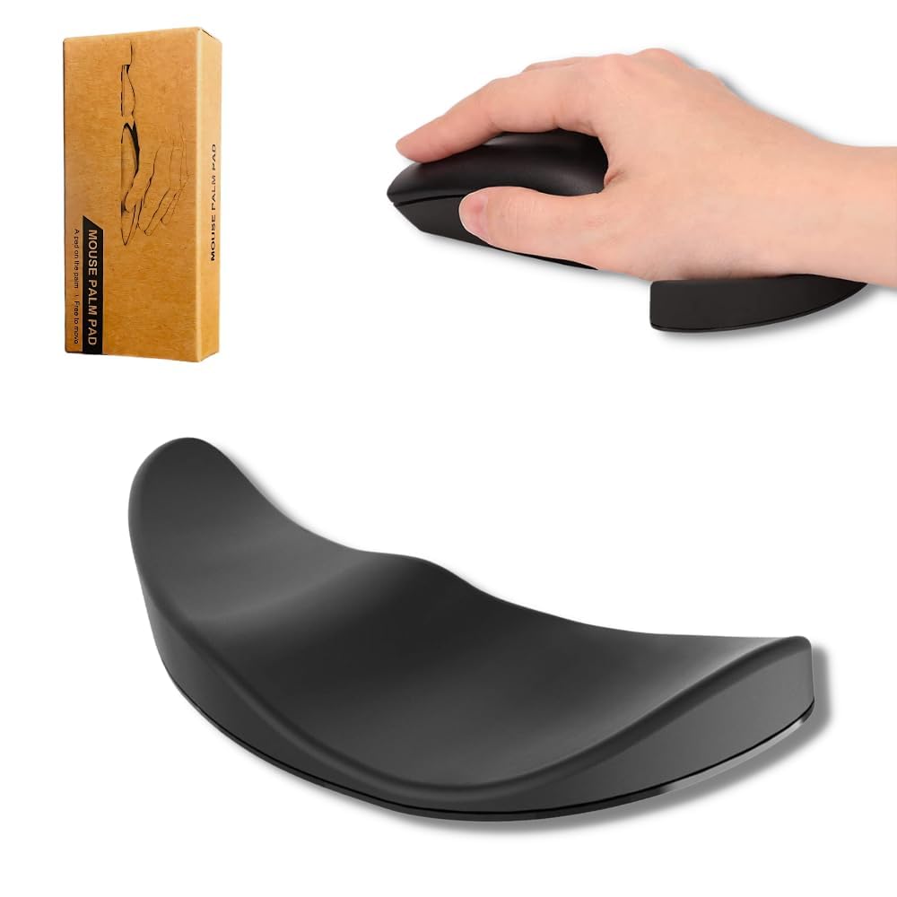 Crysendo Ergonomic Wrist Pad for Mouse & Keyboards | Smooth Movement Palm Support for Home/Office/Gaming | RSI & Carpal Tunnel Syndrome Wrist Pain Relieving Mouse Hand Rest (Right Hand, Black)