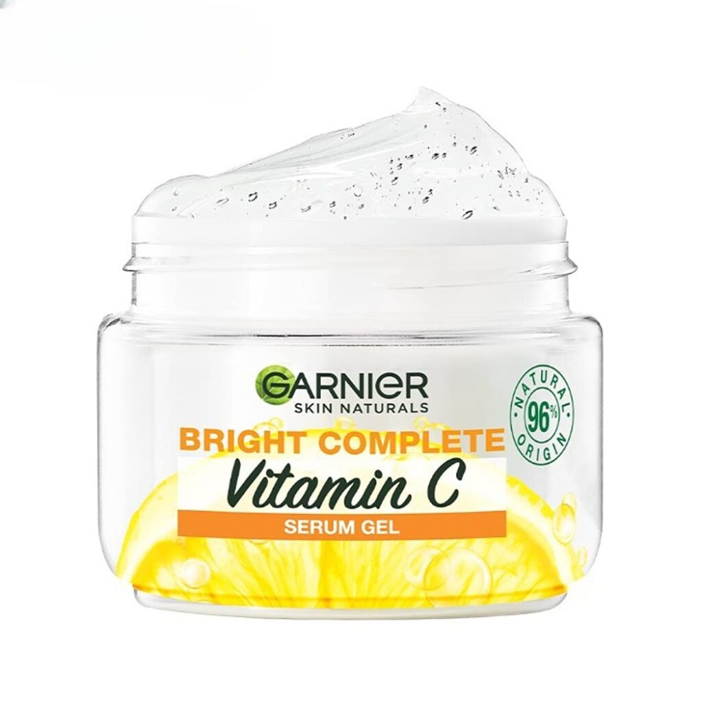 Garnier Brightening Moisturiser, Serum Gel, Infused with Vitamin C and Lemon, For Radiant skin, Oil Free Skin for upto 12 hours, Bright Complete Vitamin C, for all Skin Types, For Men and Women, 45g