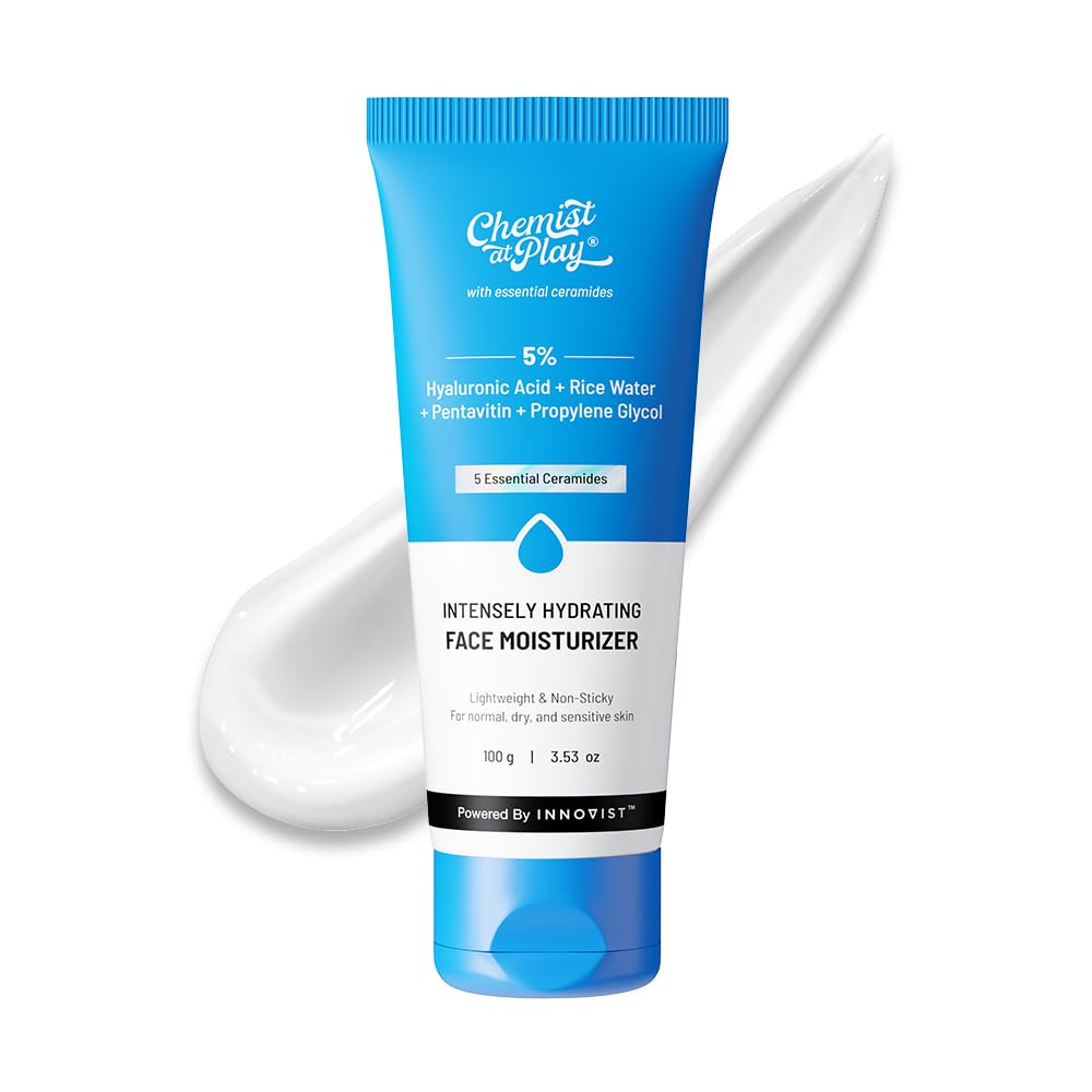Chemist At Play's Intensely Hydrating Face Moisturizer | Hydrates Up to 24 Hours | Repairs Skin Barrier | Lightweight, Non-Sticky Formula | Best for Dry Skin | 100gms