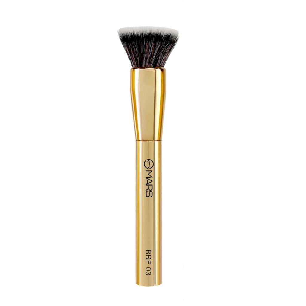 MARS Artist's Arsenal Premium Professional Foundation Flat Makeup Brush | Feather Soft Touch | Precise Synthetic Bristle | Luxe Packaging Flat Straight Makeup Brush (Golden)