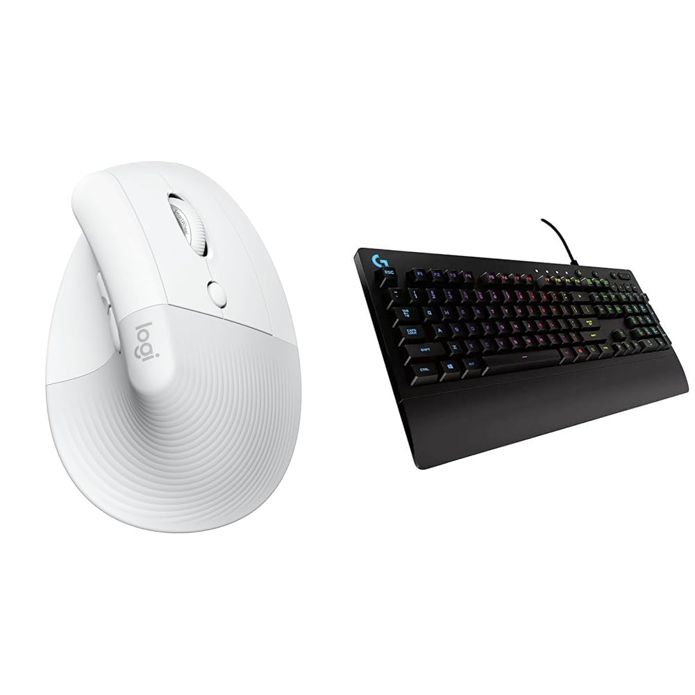 Logitech Lift Vertical Ergonomic Mouse, Wireless, Bluetooth or Logi Bolt USB Receiver, Quiet clicks,