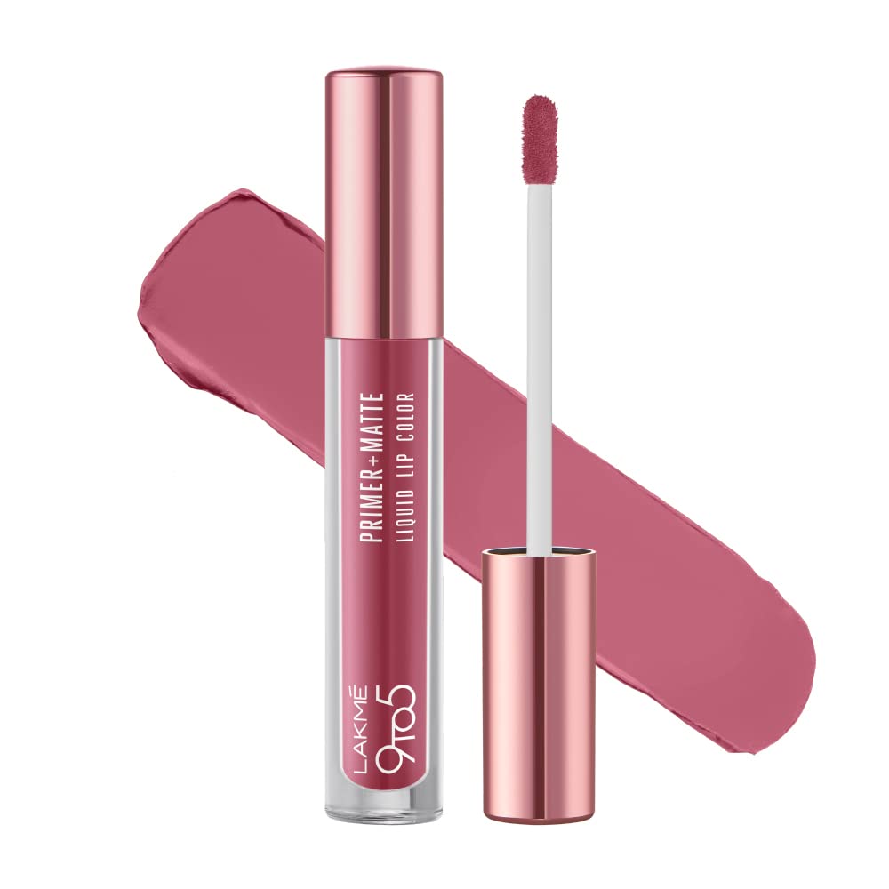 LAKMÉ 9 to 5 Primer + Matte Liquid Lipstick - Mp1 Everyday Pink, 4.2 ml