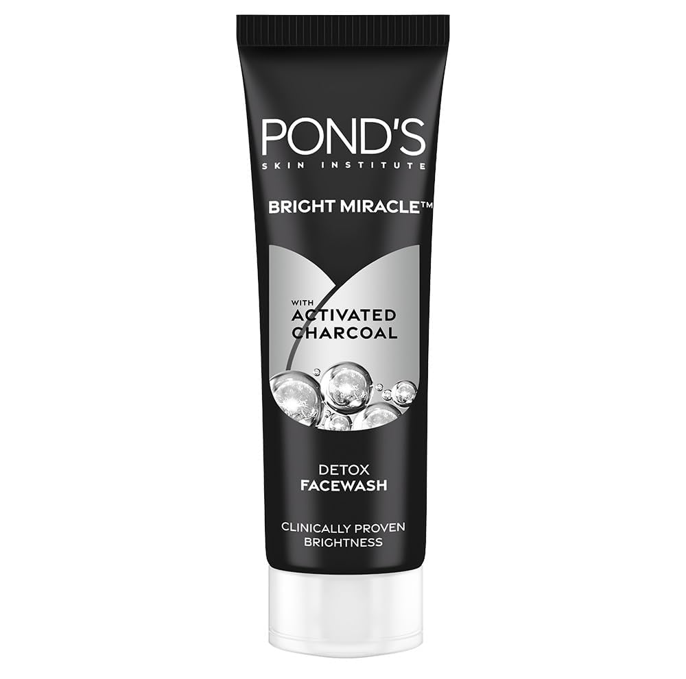 Pond's Pure Detox Anti-Pollution Purity Face Wash With Activated Charcoal Deep Cleans Impurities Dirt And Pollution For 2X Brighter Glowing Skin,50 g