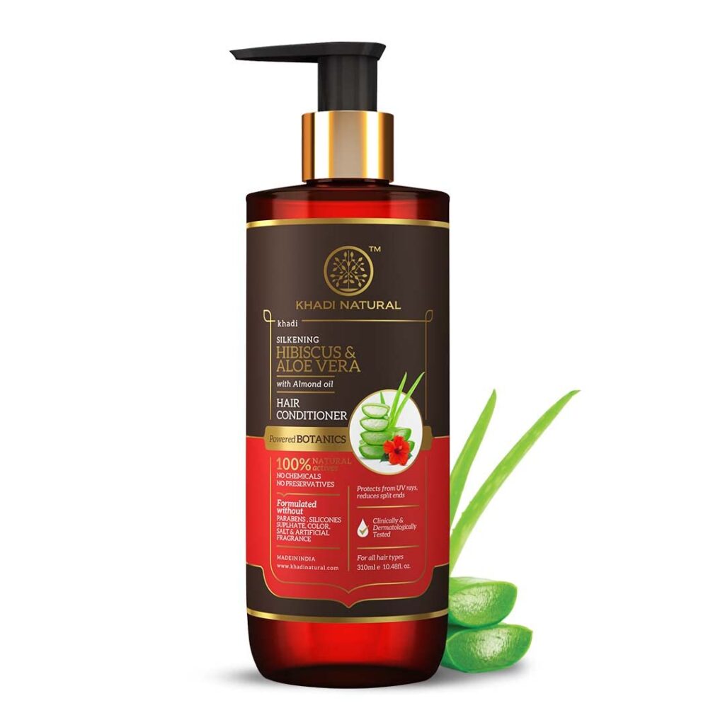 Khadi Natural Powered Botanics Hibiscus and Aloe Vera Hair Conditioner 310ml, Frizz Free Hair, Improves Hair Texture, Controls Hair Fall