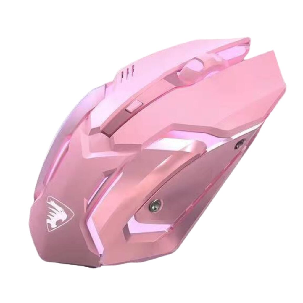 FUTURAWAVE Eweadn G305 Rechargeable Wireless Mouse | with 2.4 Ghz Connectivity | USB Receiver | 6 Buttons | Adjustable Dpi | Silent Click Buttons & Ergonomic Design for Pc, Laptop, Mac | Girly Pink