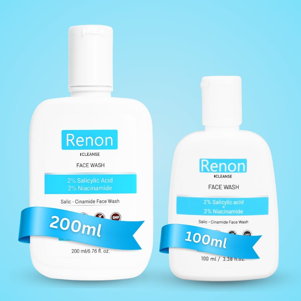Renon 2% Salicylic acid and 2% Niacinamide Face wash with Neem and Aloe Vera Extract | Salicylic Face wash for women - 300ml