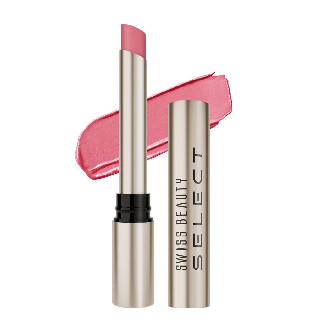 Swiss Beauty Select High On Shine Creamy Lipstick | With Mirror-shine finish | Enriched with Vitamin E | Shade- Pink Sorbet, 1g |