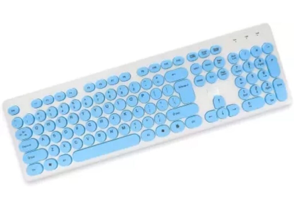 Wired Keyboard Classy Wired USB Multi Device Keyboard (White & Blue)