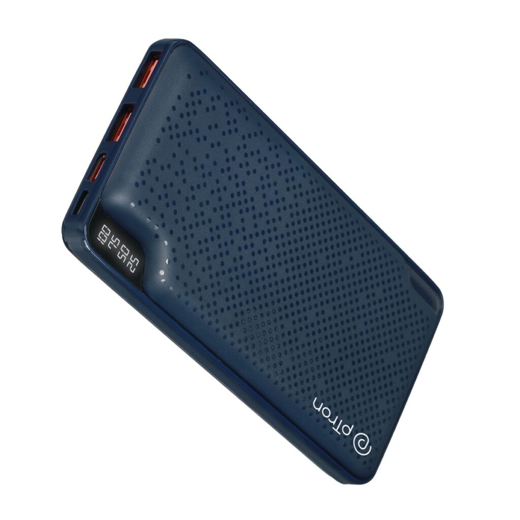 pTron Newly Launched Dynamo Elite 10000mAh 22.5W Power Bank Supports VOOC/Wrap/Dash USB Charging, 20W PD Fast Charging, 3 Output Ports, 2 Input Ports & Multiple Layers of Protection (Black)