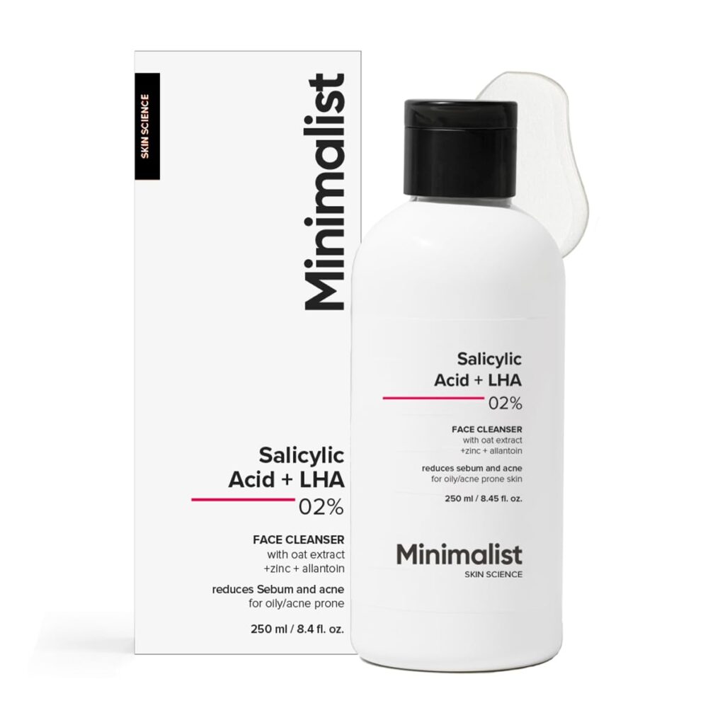 Minimalist Anti-Acne Salicylic Acid 2% Face Wash For Oily & Acne Prone Skin | With LHA for Pore Cleansing, Oil Control & Sebum Regulation | Sulfate-Free Formula with Zinc for Gentle Exfoliation | Cleanser for Women & Men | 250 ml