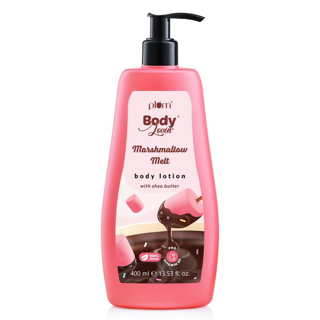 Plum BodyLovin' Marshmallow Melt Body Lotion, Shea Butter & Vitamin B5 For Deep Moisturization, Non-Greasy, Soft & Glowing Skin, For Dry to Very Dry Skin, Cozy Cocoa Marshmallow Fragrance (400 ml)