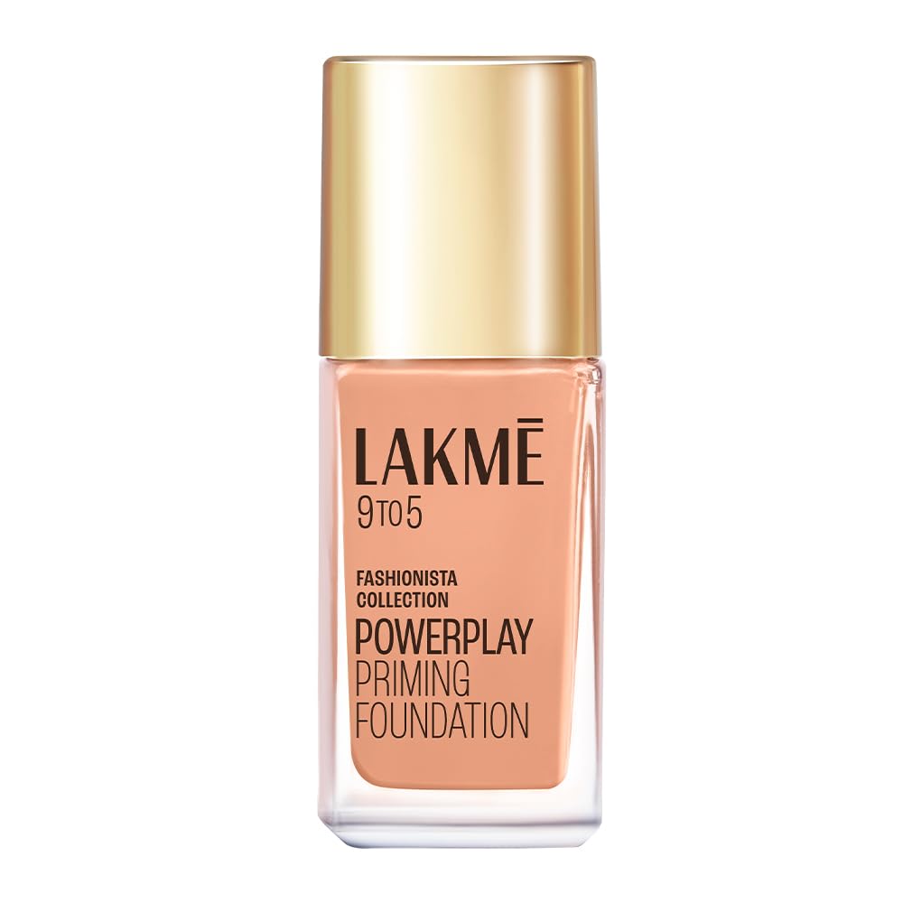 LAKMÉ Liquid Powerplay Priming Foundation, Natural, Flawless Finish, Medium To Full Coverage, Built In Primer, Long Lasting, Spf 20, Cool Ivory, 25Ml