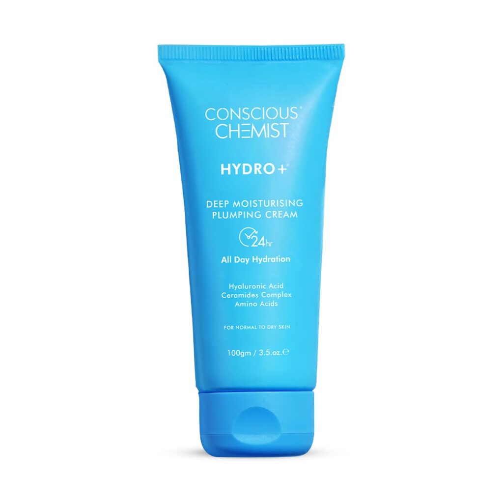 Conscious Chemist Hyaluronic Acid Moisturizer | 100g | Moisturizer for Dry Skin Face, Ceramide Moisturizer, Face Cream for Men & Women, Treat Dull, Dehydrated Skin, For Normal to Dry Skin - Hydro+