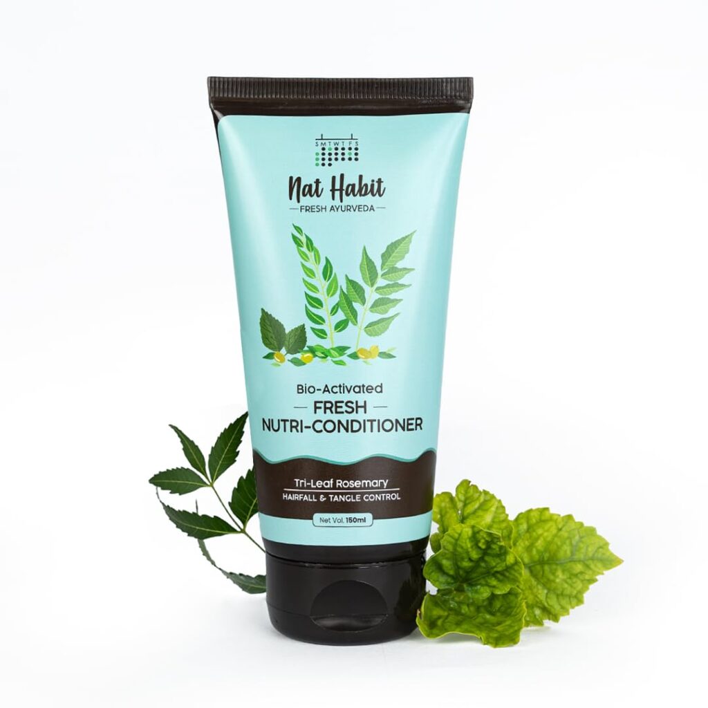 Nat Habit Rosemary Conditioner for Women & Men Hairfall | Bio-activated for Dry & Frizzy Hair | Moisturizing & Nourishing with Argan Oil for Shiny Hair, Suitable for Curly, Dry & Frizzy Hair & Oily Scalp,150ml