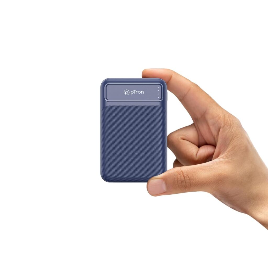 pTron Dynamo Spark 10000mAh 22.5W Power Bank,Compact Size Fast Charging,Supports VOOC/Wrap/Dash USB Charging,USB Type-C Input,20W PD Fast Charging,3 Output Ports,2 Input Ports & BIS Certified (Blue)