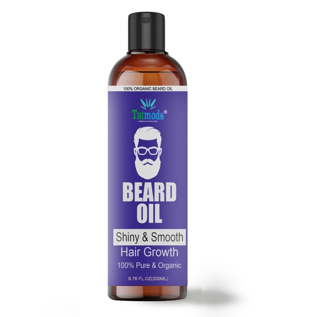 Tatmods Beard Oil for Men (200ml) | Natural Growth, Softening & Conditioning | Promotes Fuller, Healthier Beard | Non-Greasy & Lightweight Formula