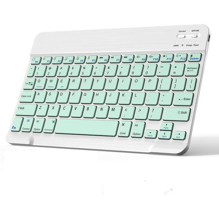 HB PLUS 10" Mini Lightweight Wireless Bluetooth Keyboard for Android Windows iOS PC Laptop (Light Green)