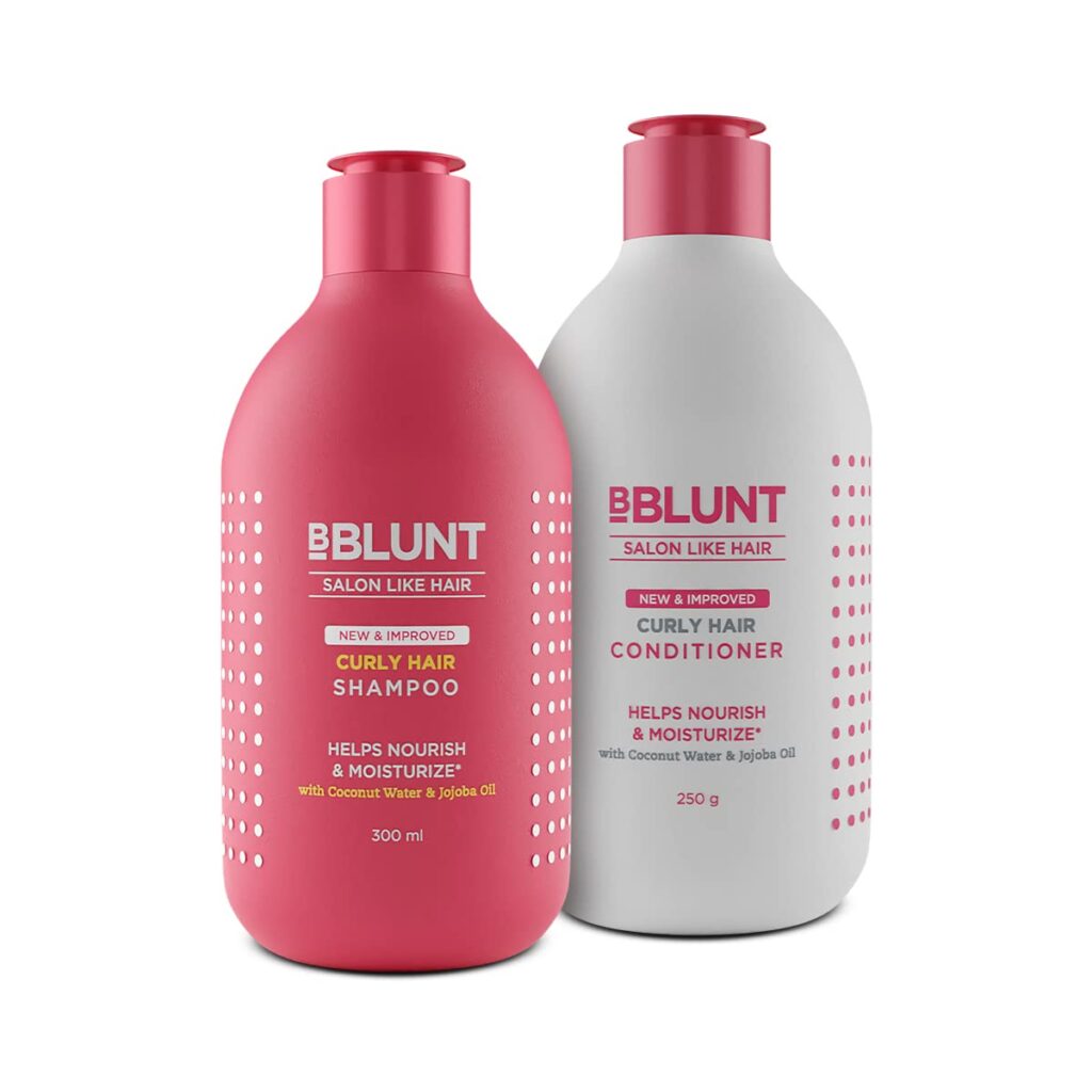 Bblunt Curly Hair Shampoo & Conditioner Combo | Deeply Nourishes | Reduces Dryness & Frizz | For Men & Women | 300 ml + 250 g